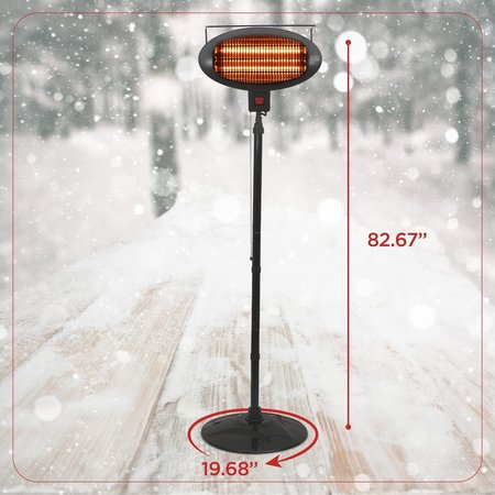 Black & Decker Patio Floor Electric Heater, Patio Heater Stand for Outdoors with 3 Heat Settings BHOF04